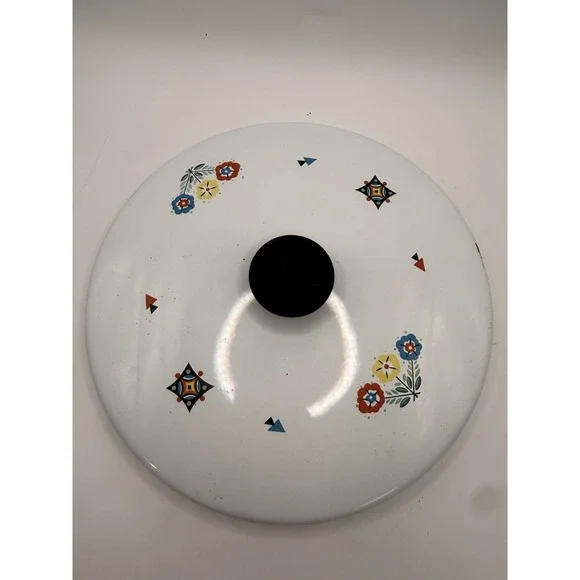 Vintage Berggren Swedish Folkart Enamelware Pot w/Lid "Denna Stuvning" Z10 - Picture 16 of 16